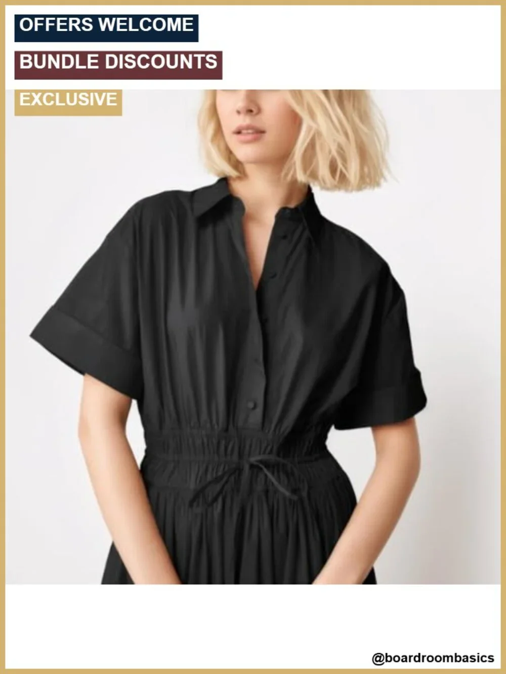 Women Casual Button Down Short Sleeve Shirt Dress Tie Waist Midi